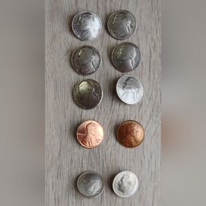 Vintage Sew On Coin Buttons Authentic Coins Nickels Dimes Pennies Hand Crafted